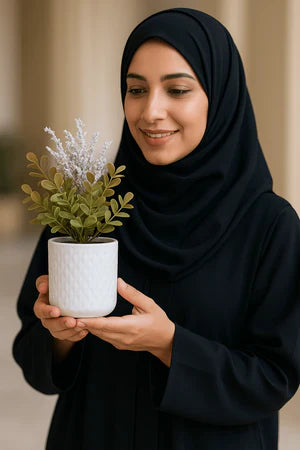 Artificial Potted Plant with Leaves | نبات صناعي بأوراق خضراء في أصيص