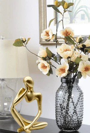 Abstract Gold Thinking Woman Statue | تمثال امرأة ذهبية بتصميم تجريدي