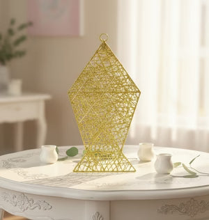 Gold Glitter Decorative Hanging Lantern | فانوس معلق زخرفي بلمعان ذهبي